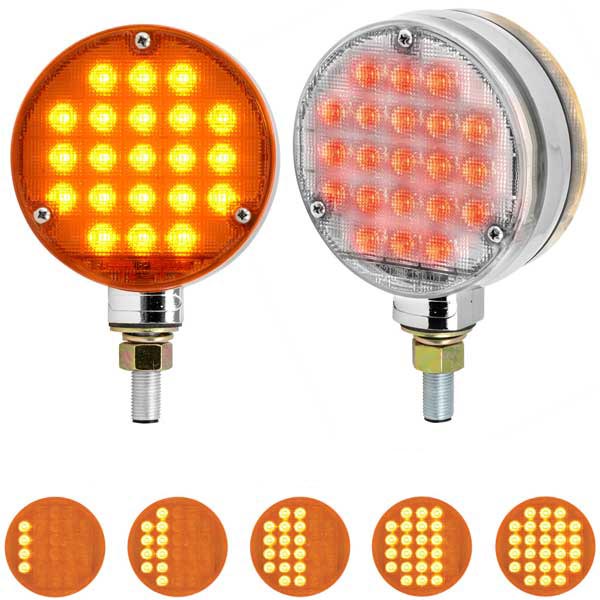 4" 21 LED Round Smart Dynamic Sequential Double Face Light