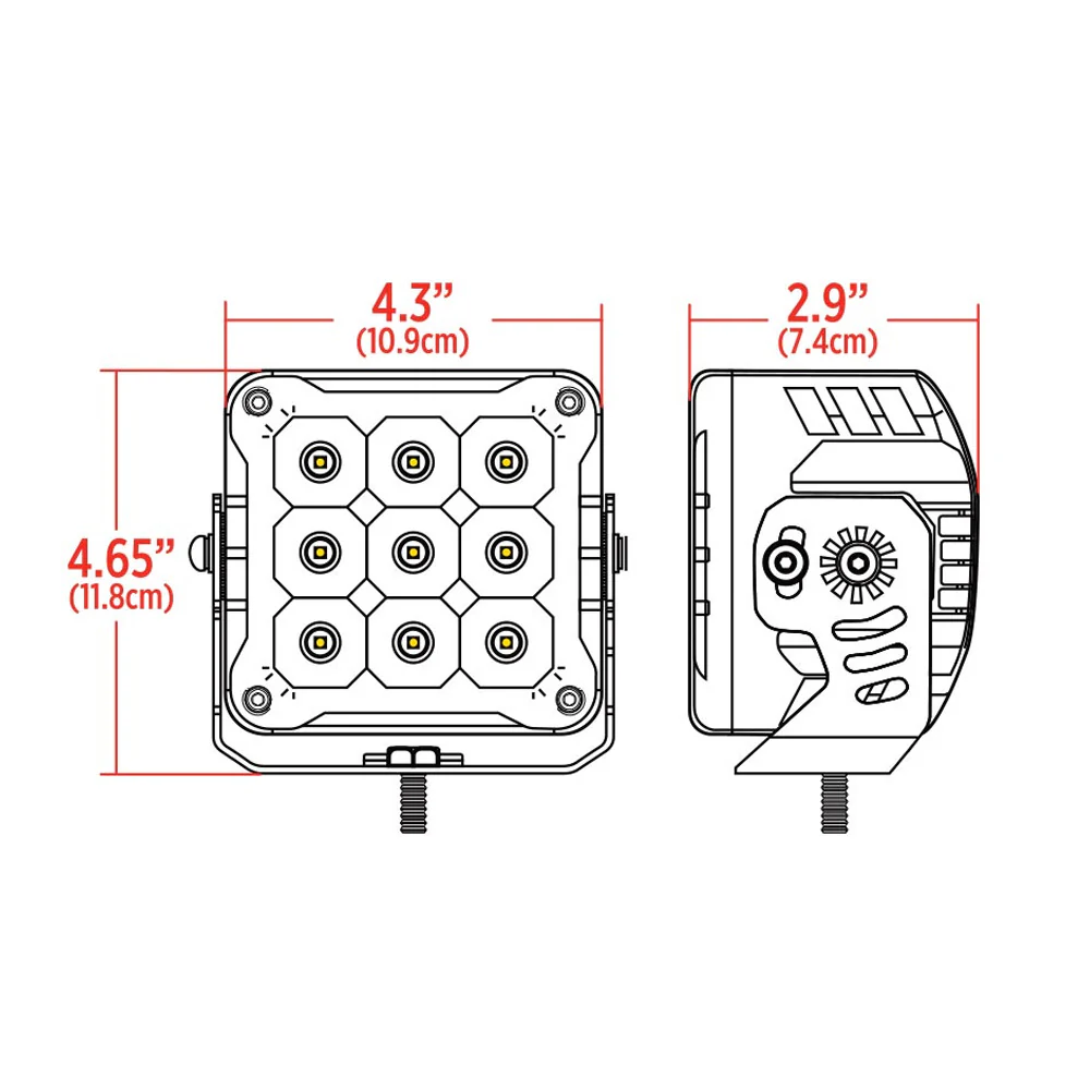 4.3" High-Power Series Square LED Work Light - Image 3