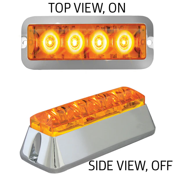 4" 4 LED Rectangular Strobe Light - Image 2