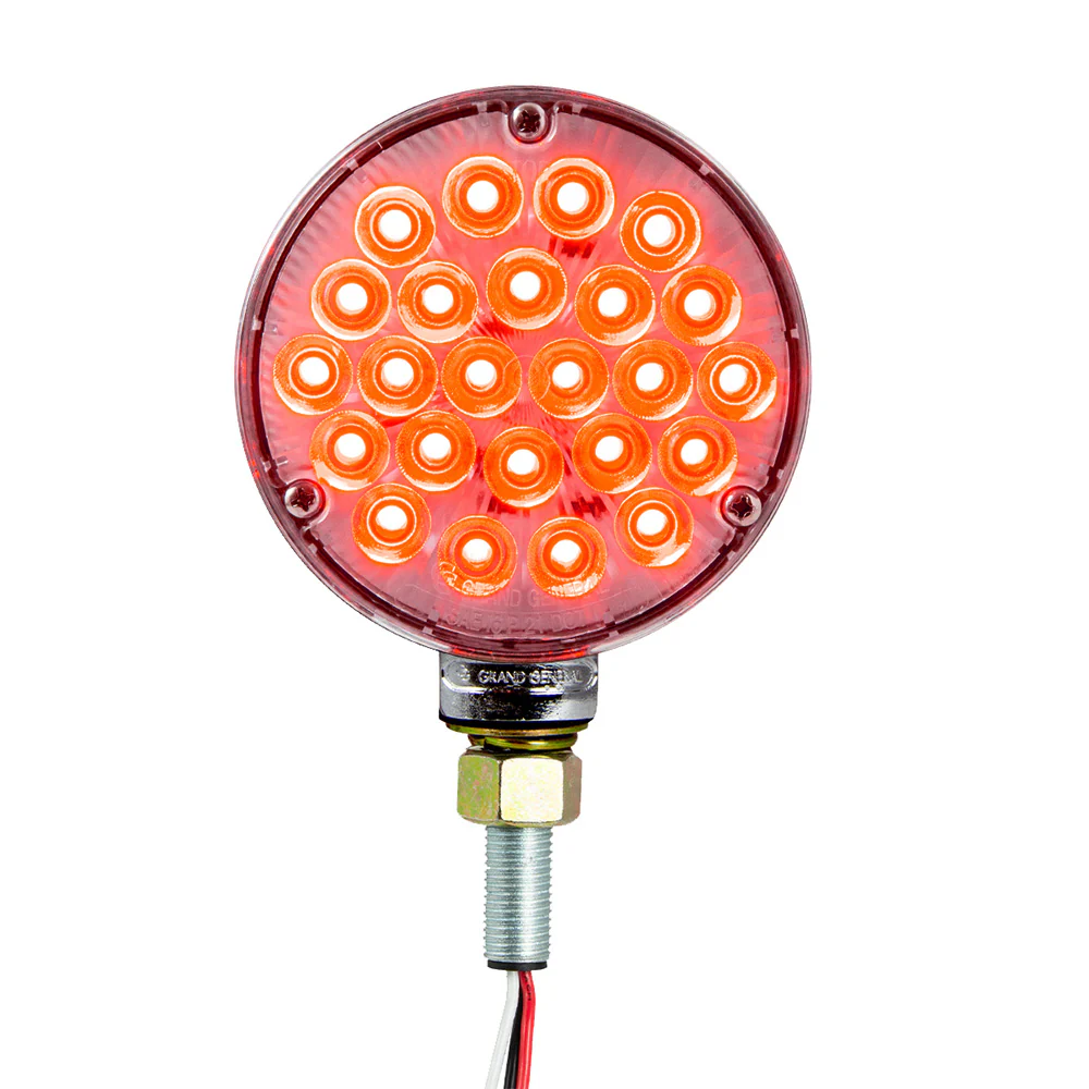 4" Amber/Red Clear Lens Double Face High Power Pearl LED Pedestal Light - Image 2