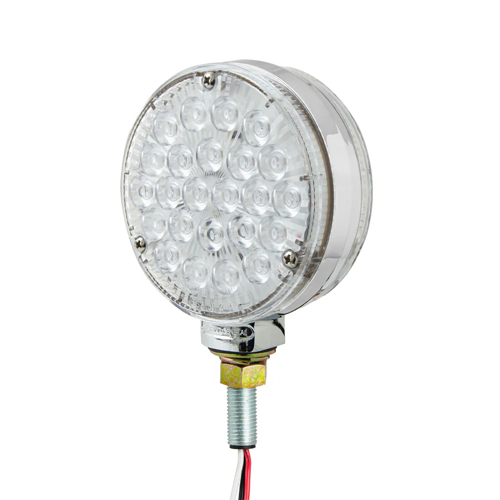 4" Amber/Red Clear Lens Double Face High Power Pearl LED Pedestal Light - Image 6