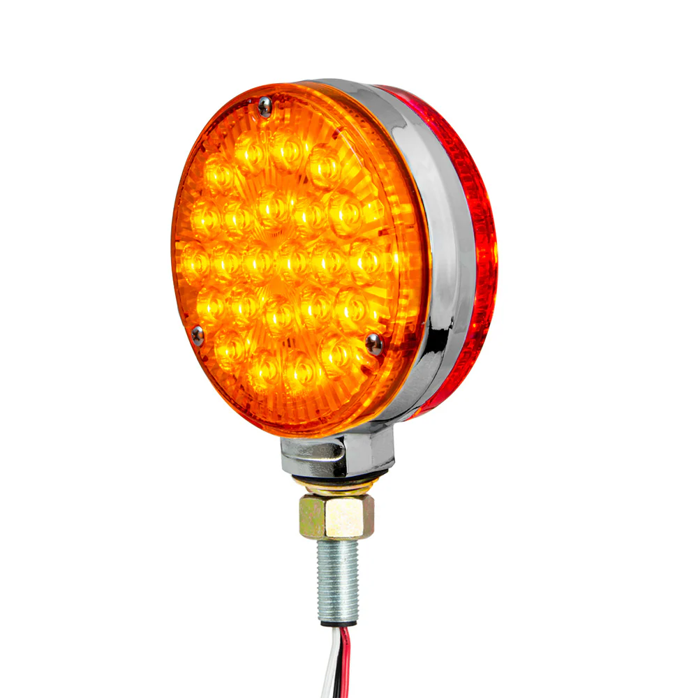 4" Amber/Red Double Face High Power Pearl LED Pedestal Light
