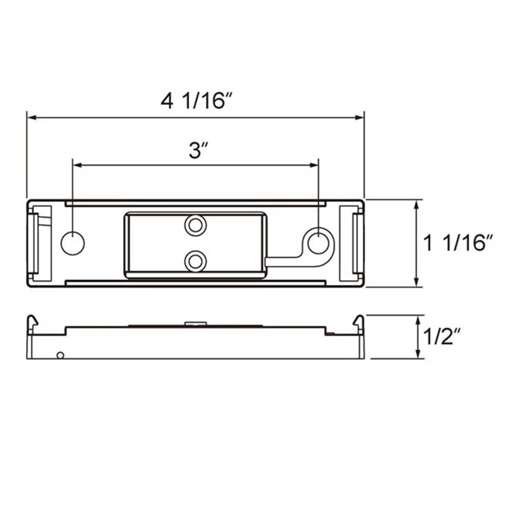 4" Chrome Mounting Bracket for Rectangular Mount Light - Image 2