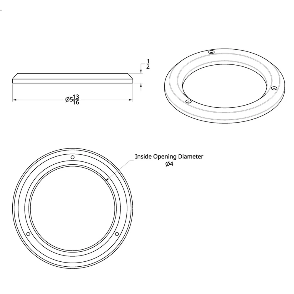 4" Chrome Plastic Light Bezel 3 Hole with SS Screws - Image 3