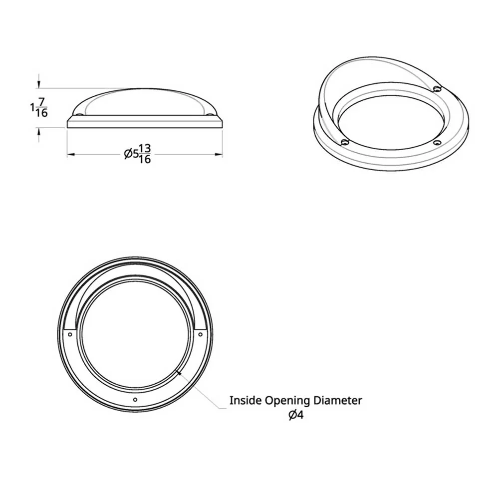 4" Chrome Plastic Light Bezel with Visor and Stainless Steel Screws - Image 6