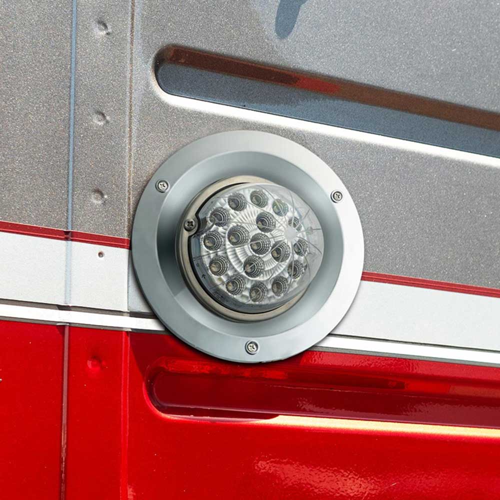 4" Concave Chrome Sleeper Bunk LED Adapter for 2" Watermelon Light - Image 8