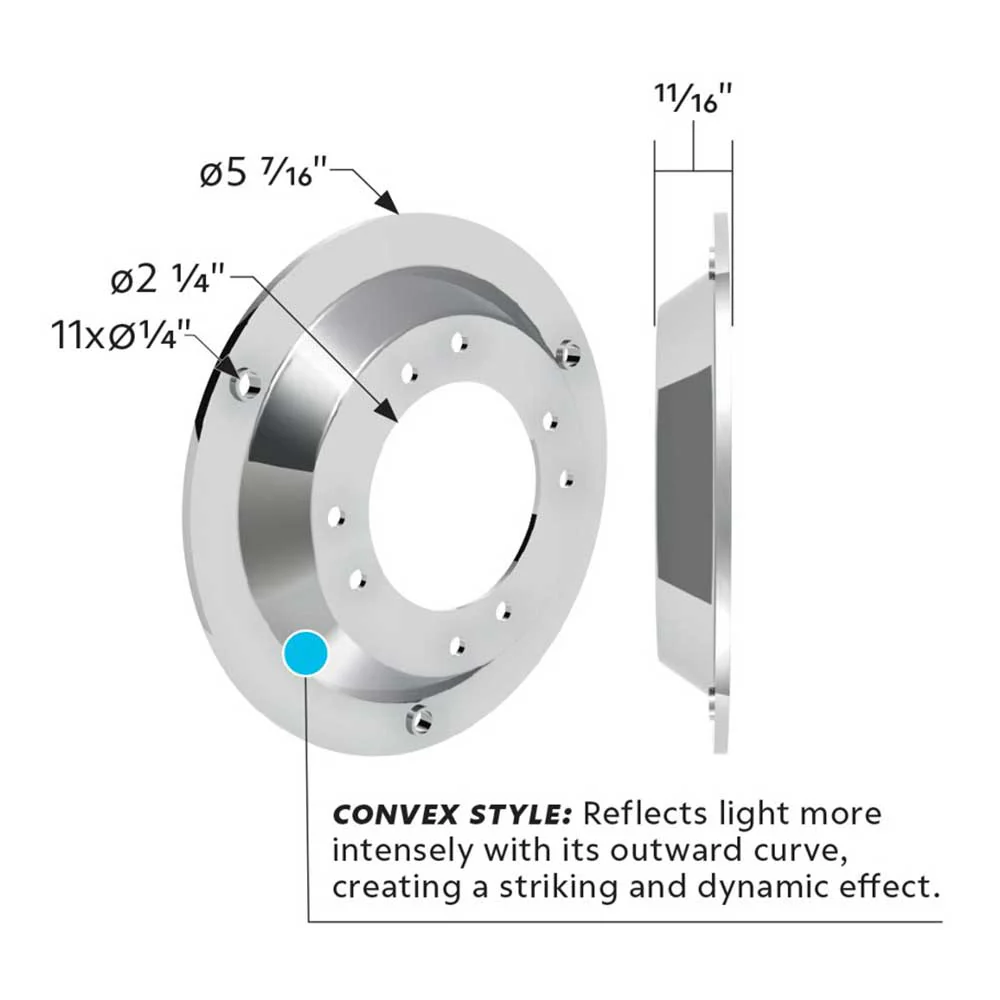 4" Convex Chrome Sleeper Bunk LED Adapter for 2" Watermelon Light - Image 5