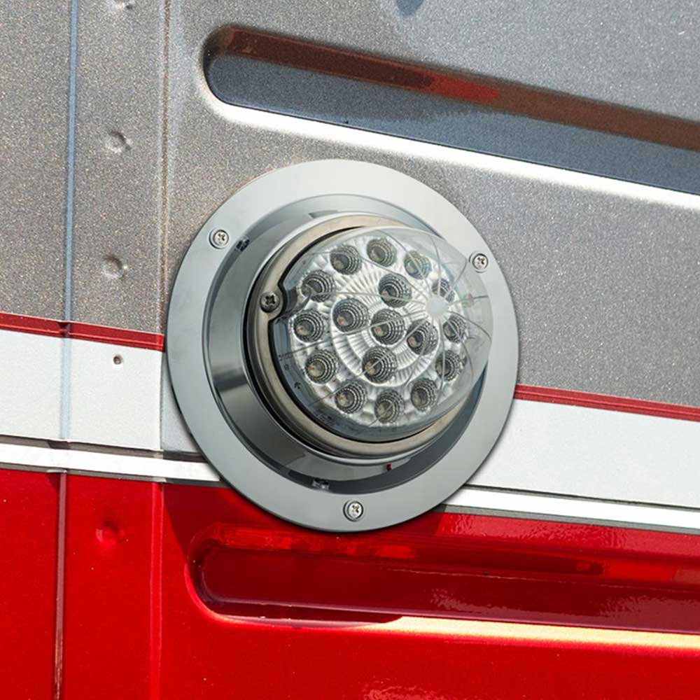 4" Convex Chrome Sleeper Bunk LED Adapter for 2" Watermelon Light - Image 7