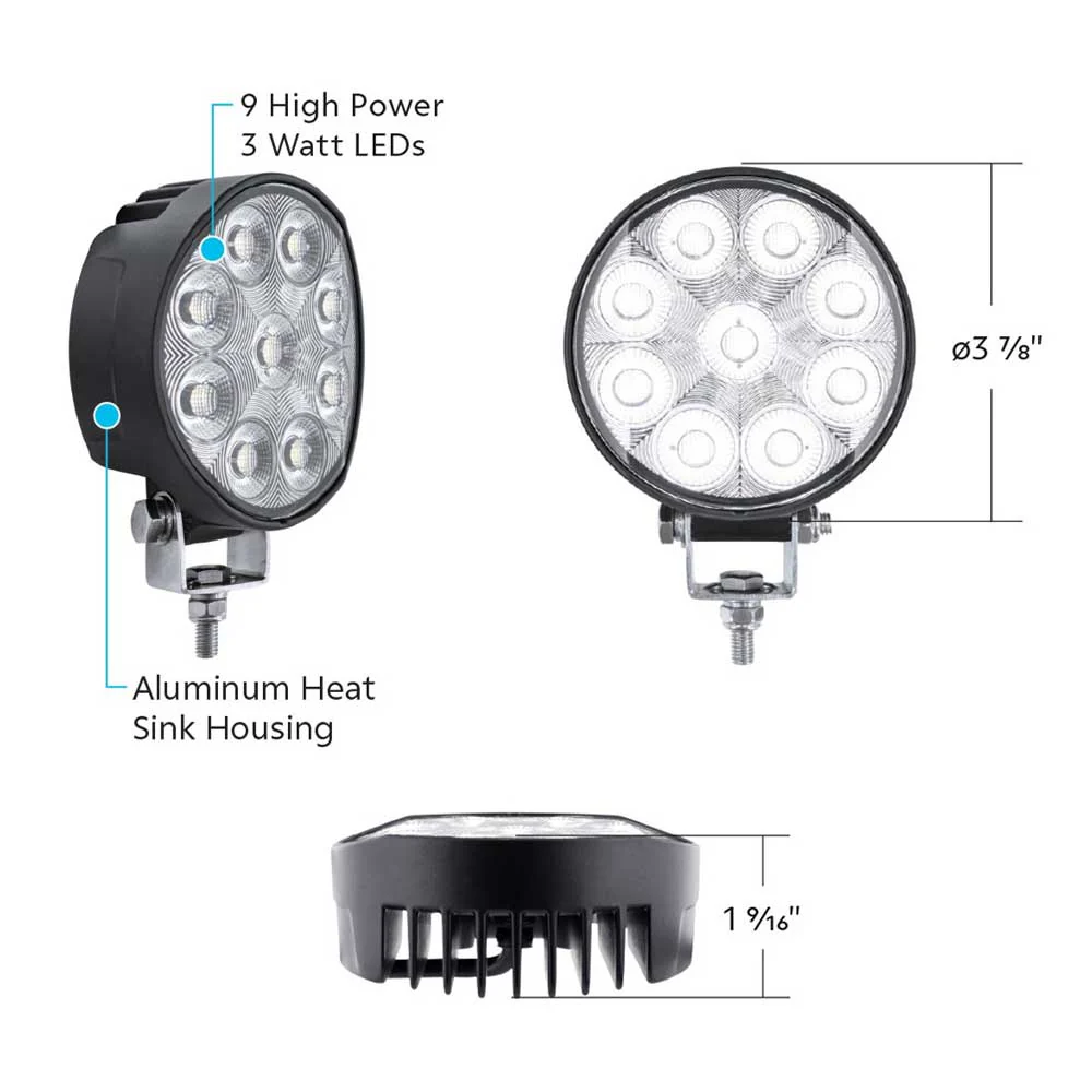 4" High Power 9 LED Work, Flood Light - Image 8