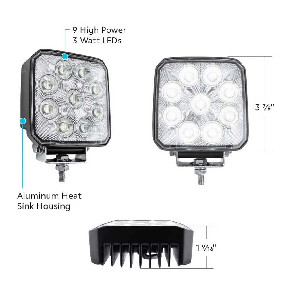 4" High Power 9 LED Work, Flood Light - Image 8