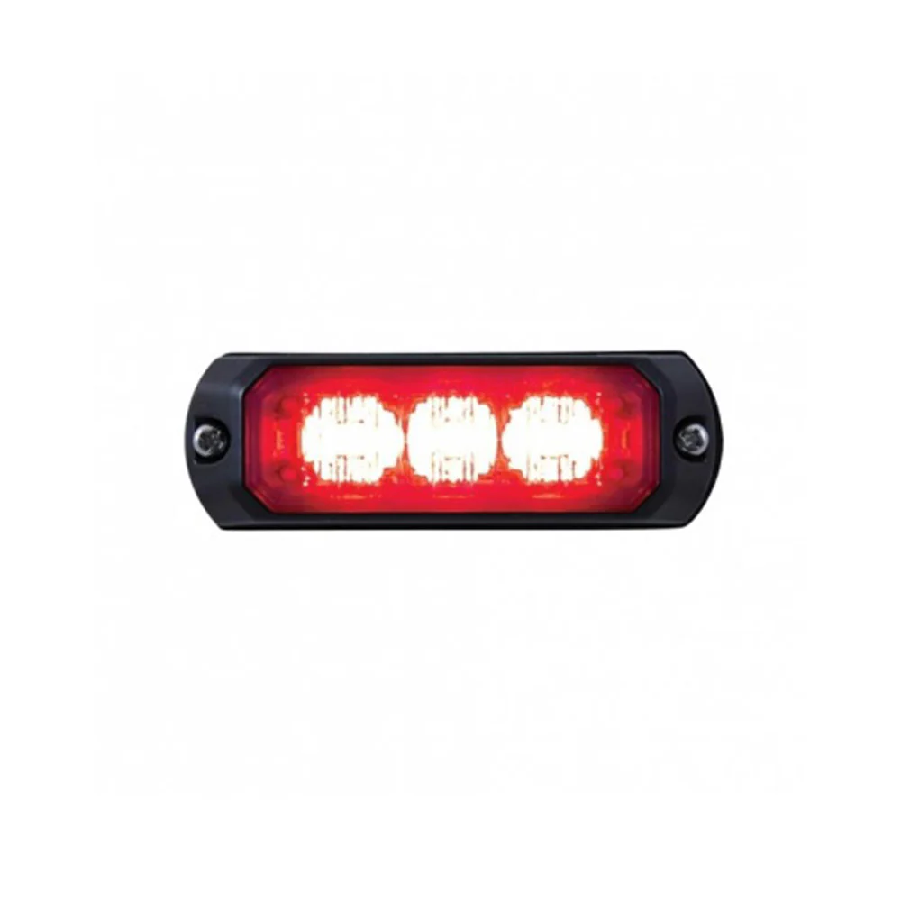 4" Mini 3 Red LED Warning Light with Clear Lens