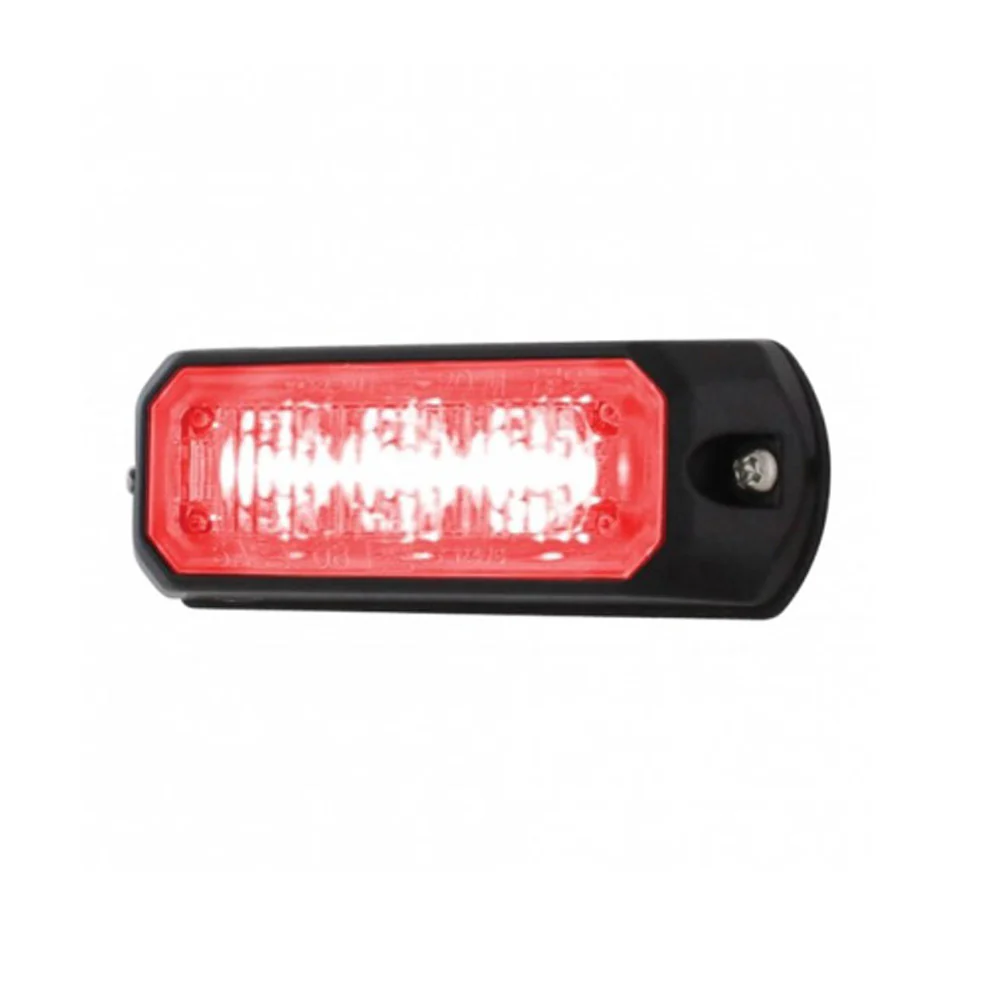 4" Mini 3 Red LED Warning Light with Clear Lens - Image 2