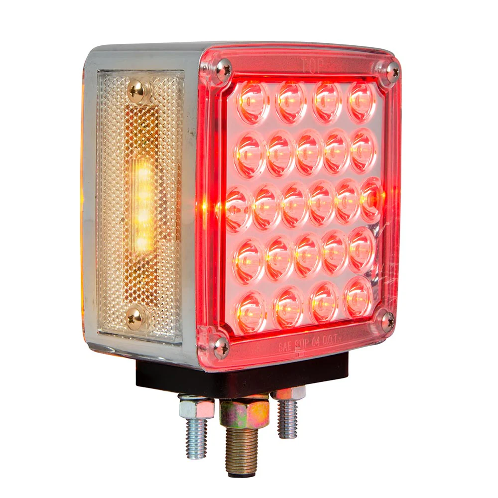 4" Pearl Square Double Face LED Light with Clear Lenses
