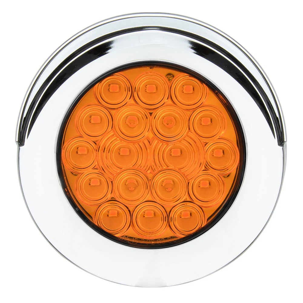 4" Round 18 LED Light with Chrome Bezel & Visor - Image 2