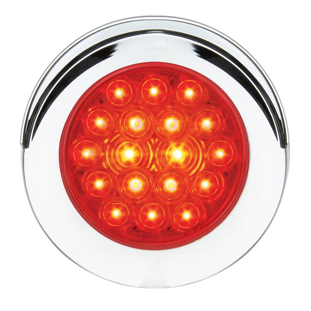 4" Round 18 LED Light with Chrome Bezel & Visor - Image 6