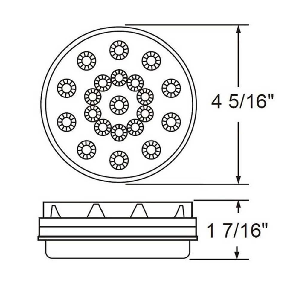4" Round 21 Red LED Reflector Light with Clear Lens - Image 3