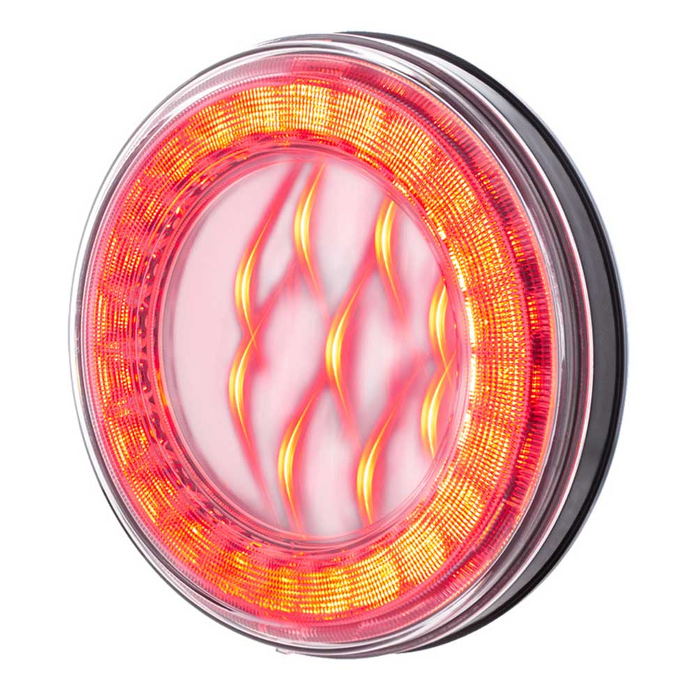4" Round 33 Red LED Lumos X-Series Stop, Turn and Tail Light with Clear Lens - Image 4