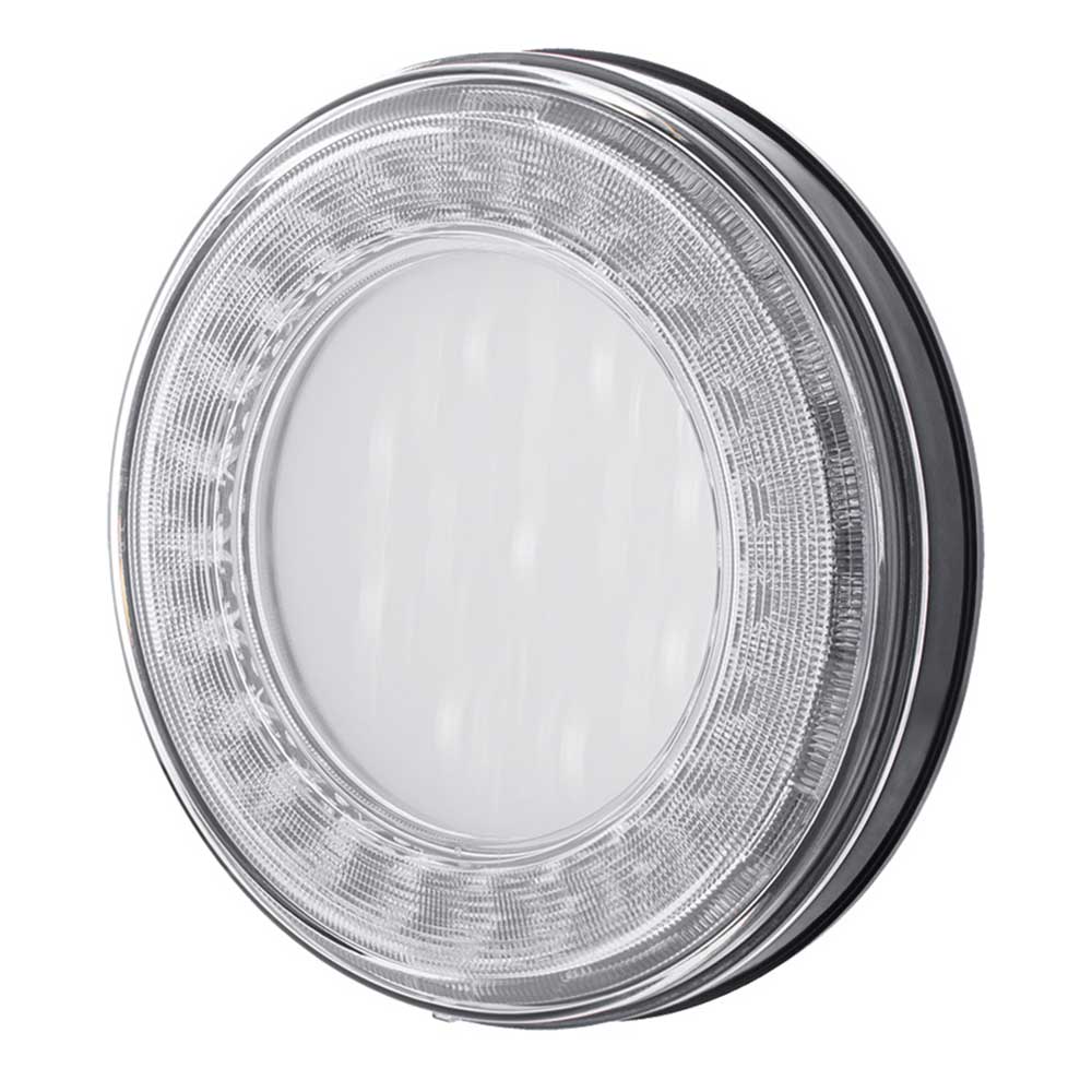 4" Round 33 Red LED Lumos X-Series Stop, Turn and Tail Light with Clear Lens - Image 5
