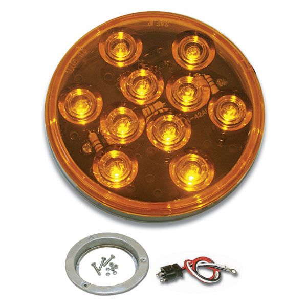 4" Round Mega 10 LED Light with Stainless Steel Flange & Pigtail - Image 3