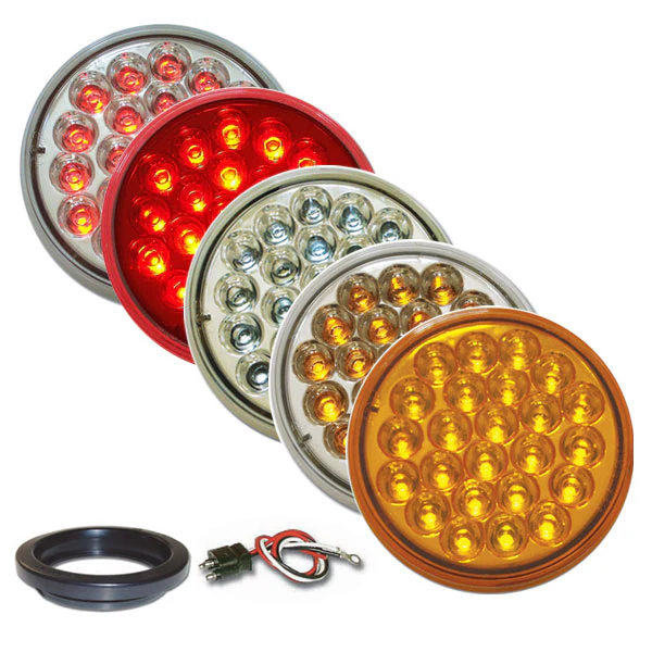 4" Round Pearl LED Light with Grommet & Pigtail