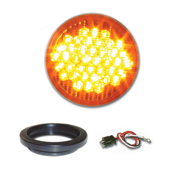 4" Round Standard LED Light with Grommet & Pigtail - Image 2