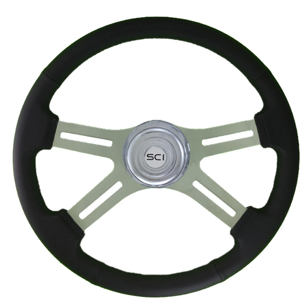 4-Spoke Classic Leather Steering Wheel 18"