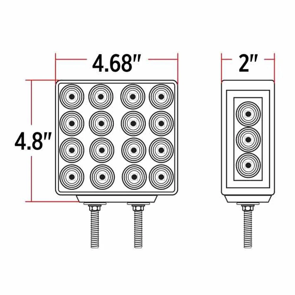 4" Square Dual Revolution Double Face LED Light - Image 7