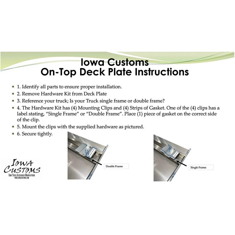 4' Stainless Steel On Top Deck Plate - Image 2