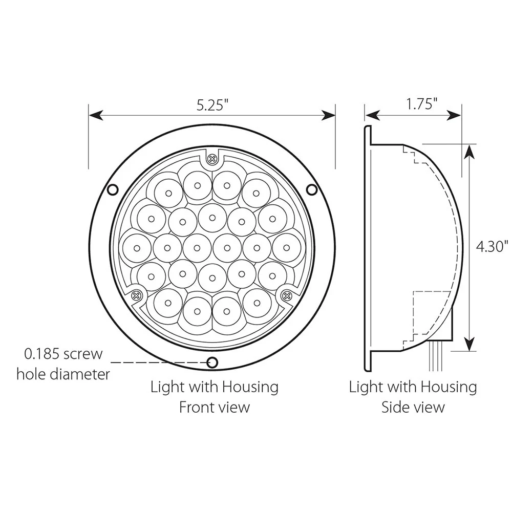 4" White Pearl LED Light in Housing w/#1157 Plug - Image 2