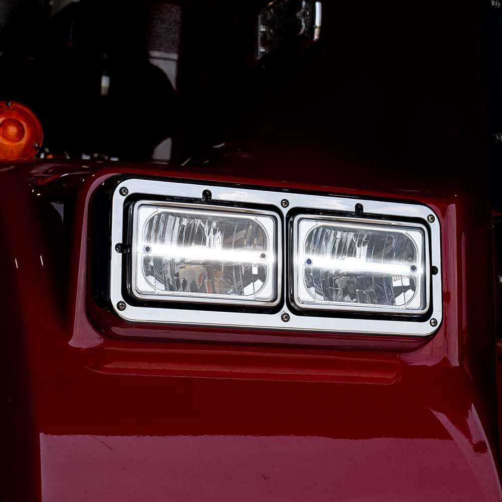 4" x 6" High Beam LED Reflector Headlight with LED Accent - Image 4