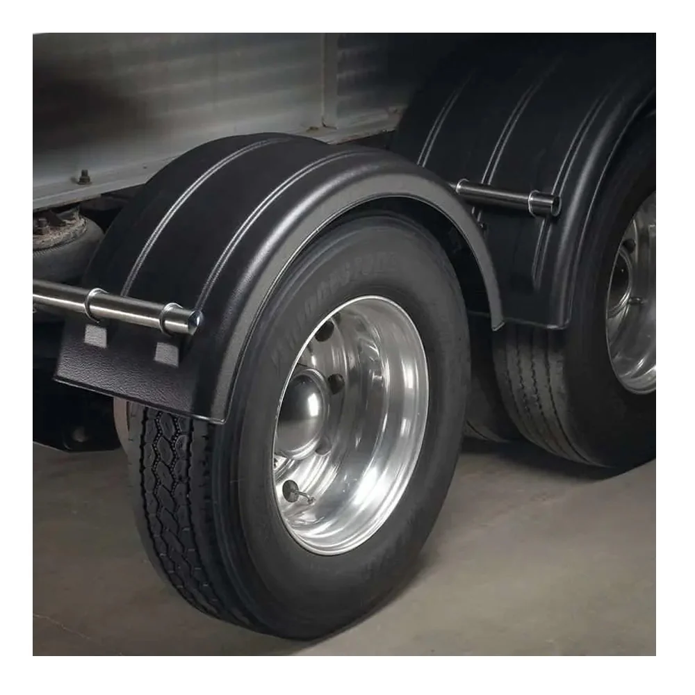 44.5"W Liquid Platinum Poly Single Lift Axle Fender for 22.5" or 24.5" Wheel - Image 3