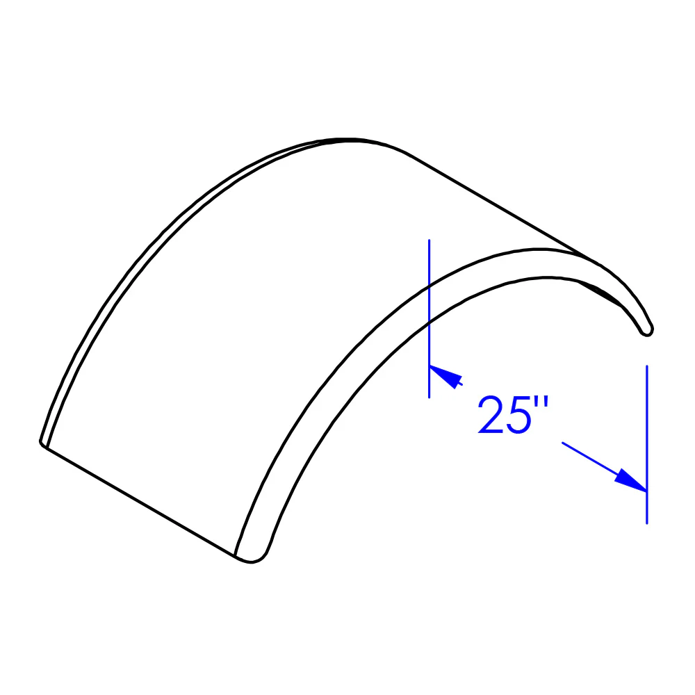 47" Smooth Aluminum Full Radius Single Axle Fender - Image 3