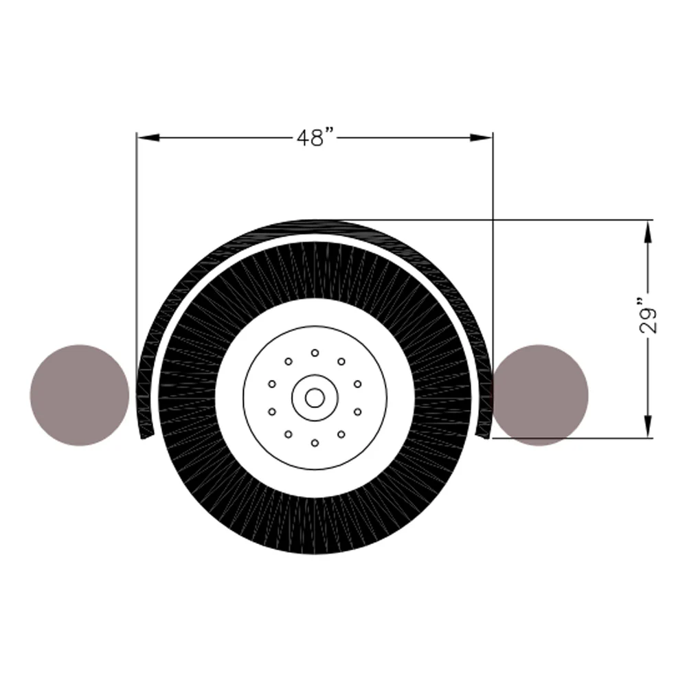 48" Smooth Stainless Steel Single Axle Deep Drop Fenders - Image 2
