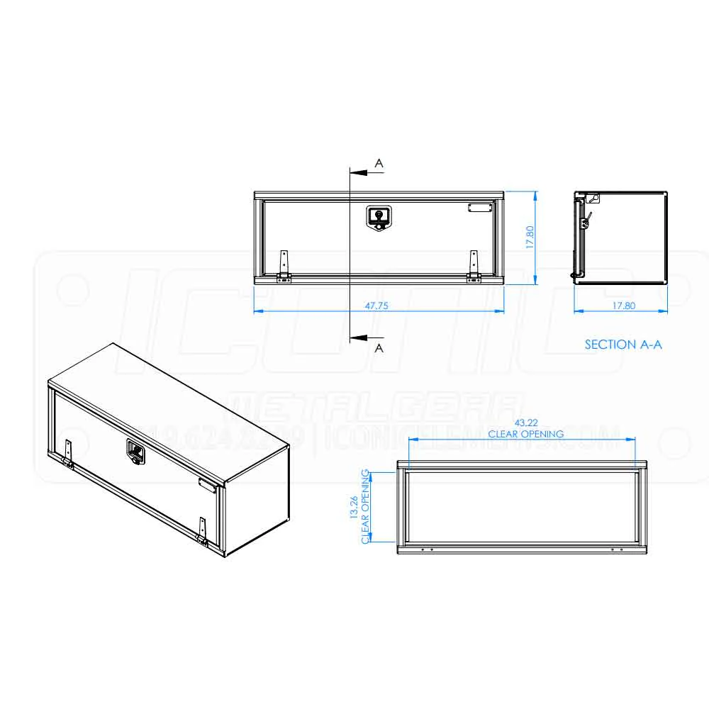 48" x 18" x 18" Checker T Handle Toolbox