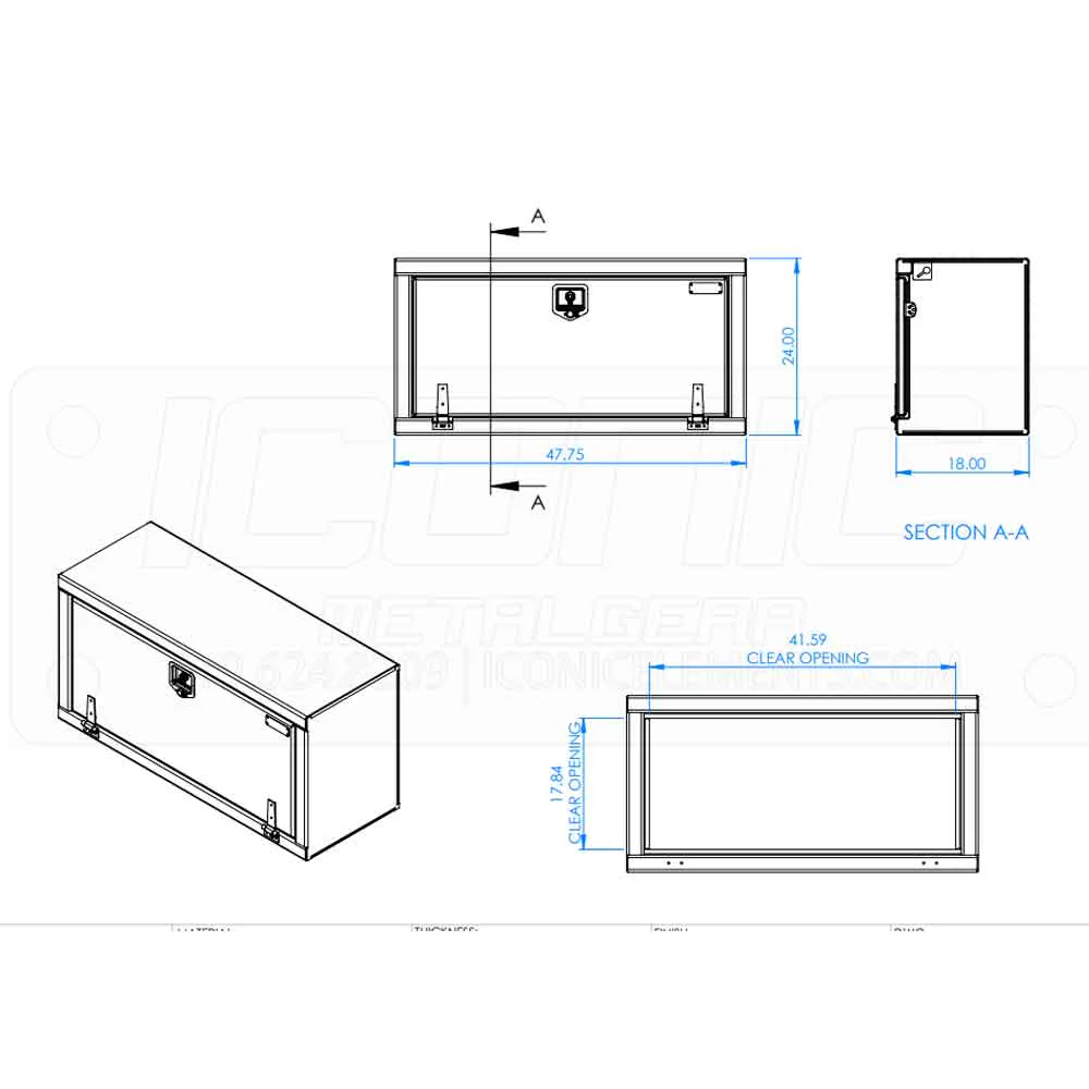 48" x 24" x 18" Checker T Handle Toolbox