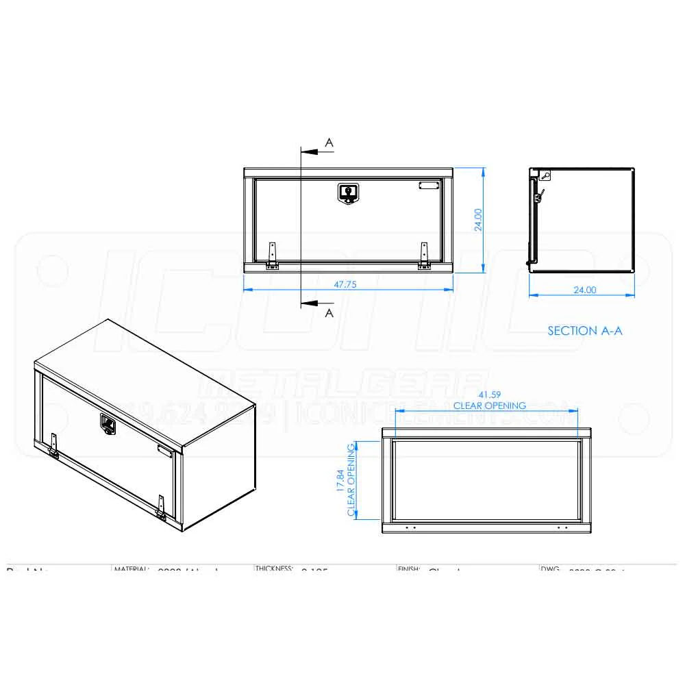 48" x 24" x 24" Checker T Handle Toolbox