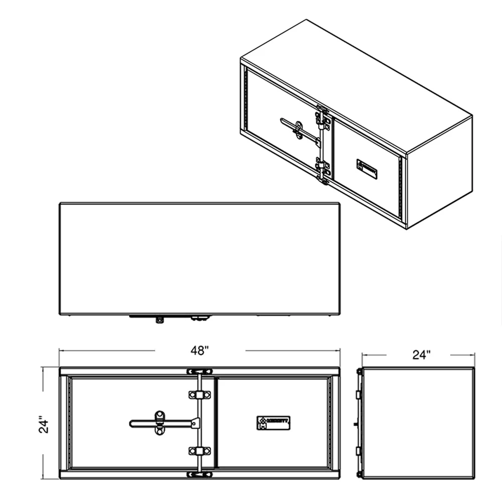 48"L x 24"D x 24"H Smooth Aluminum Cam Lock Toolbox - Image 2