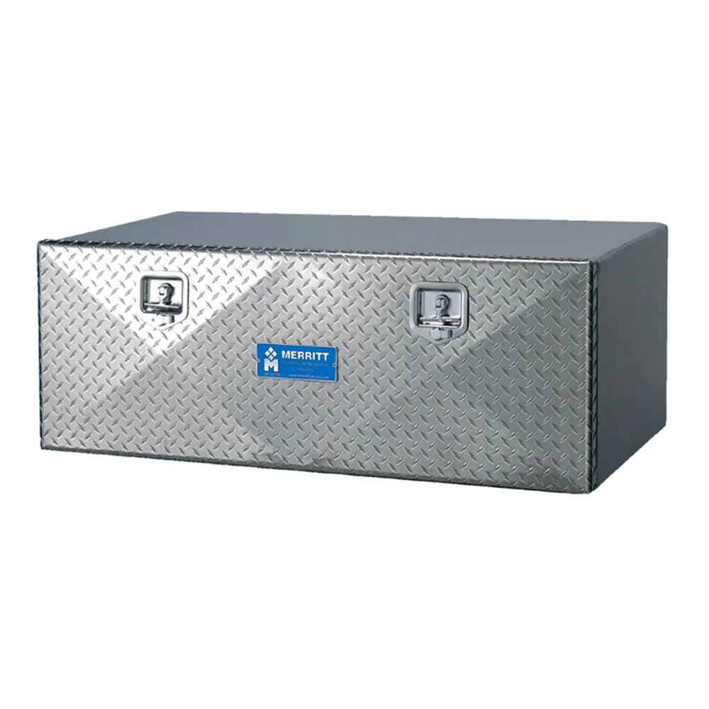 48"L x 24"W x 24"H Diamond Plated Single Door Aluminum Toolbox
