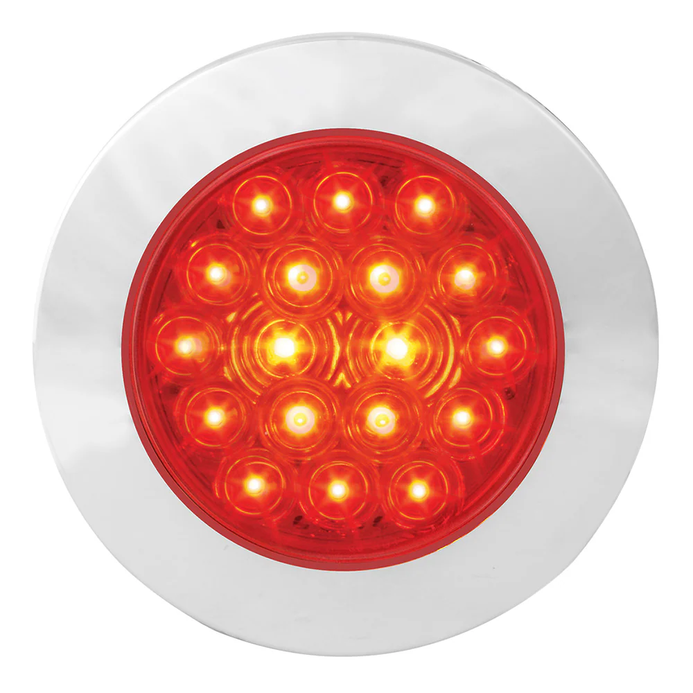 4" 18 LED Flange Mount Tail Light with Chrome Bezel