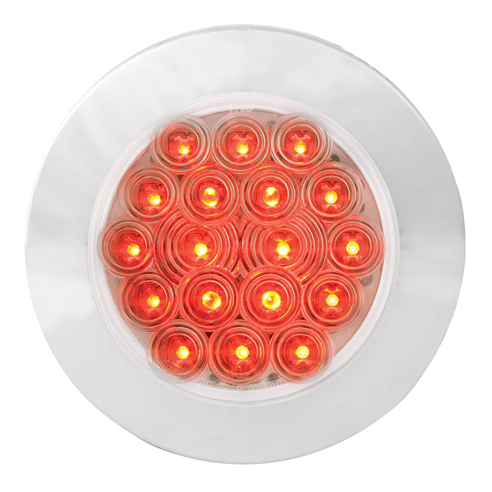 4" 18 LED Flange Mount Tail Light with Chrome Bezel - Image 6
