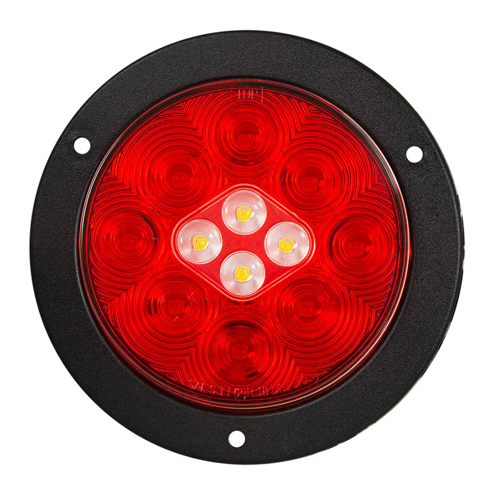 4" LED Red/White Flange Mount Combo Tail and Back-up Light with 4-pin Weather Pack Plug - Image 2