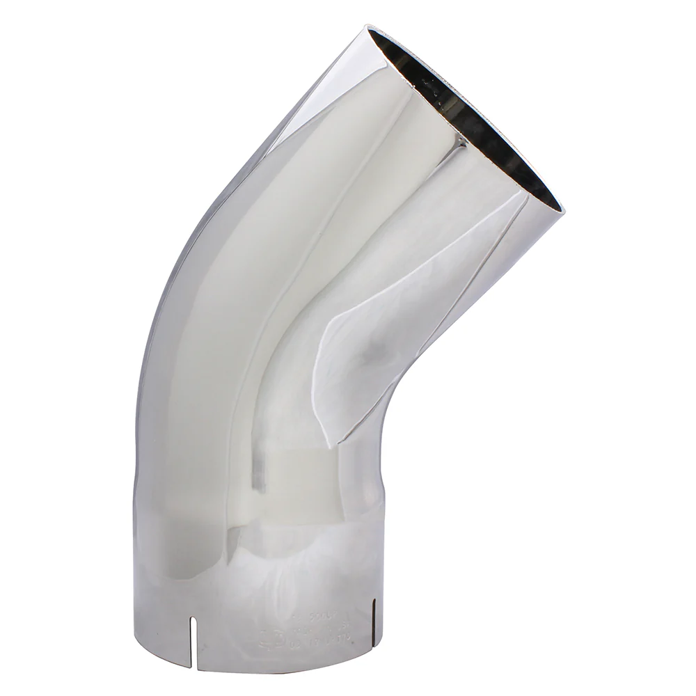 4"D x 5"L x 4"R 45 Degree Chrome Elbow Expanded End