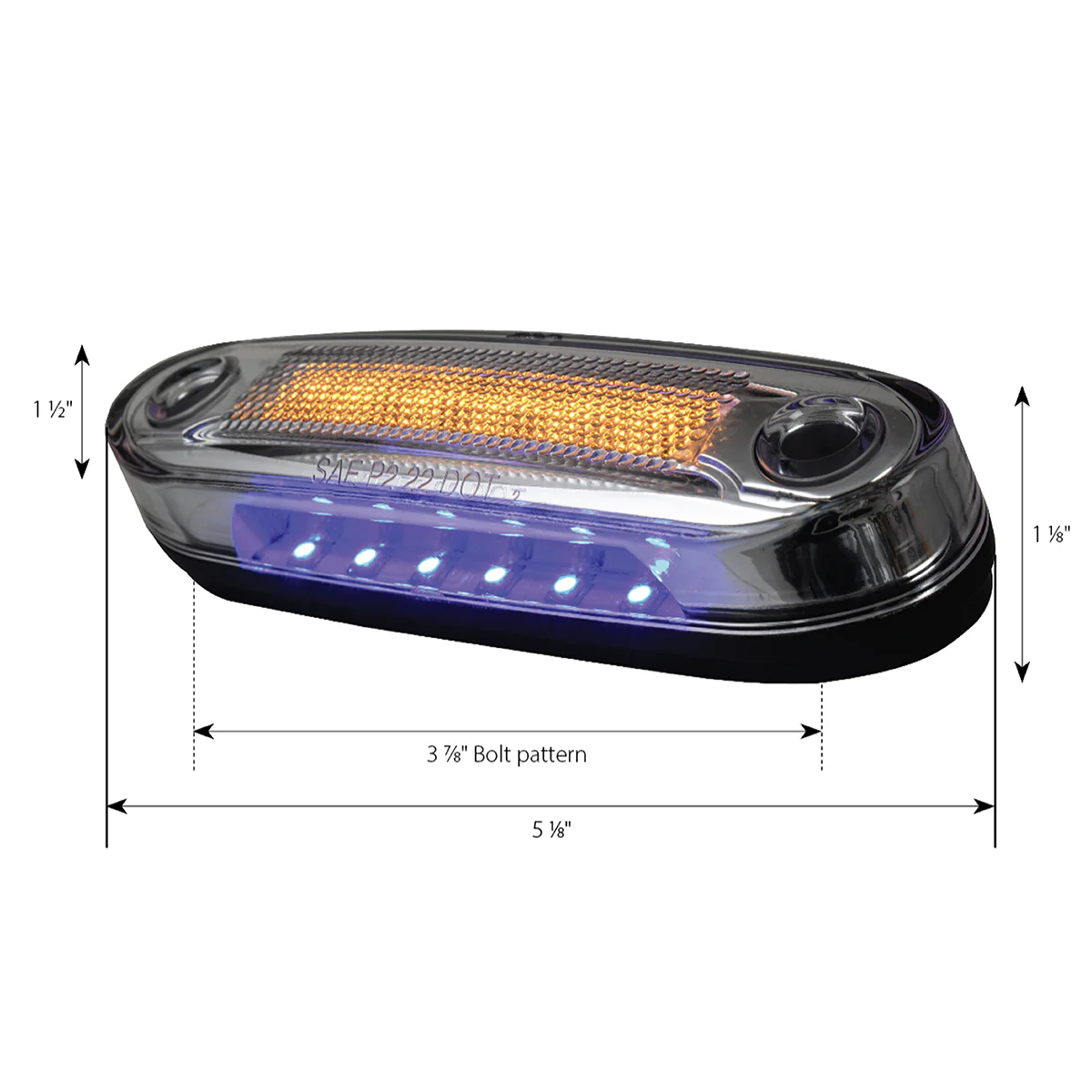 5 1/8" Rectangle LED Marker Light with Under Glow - Image 3