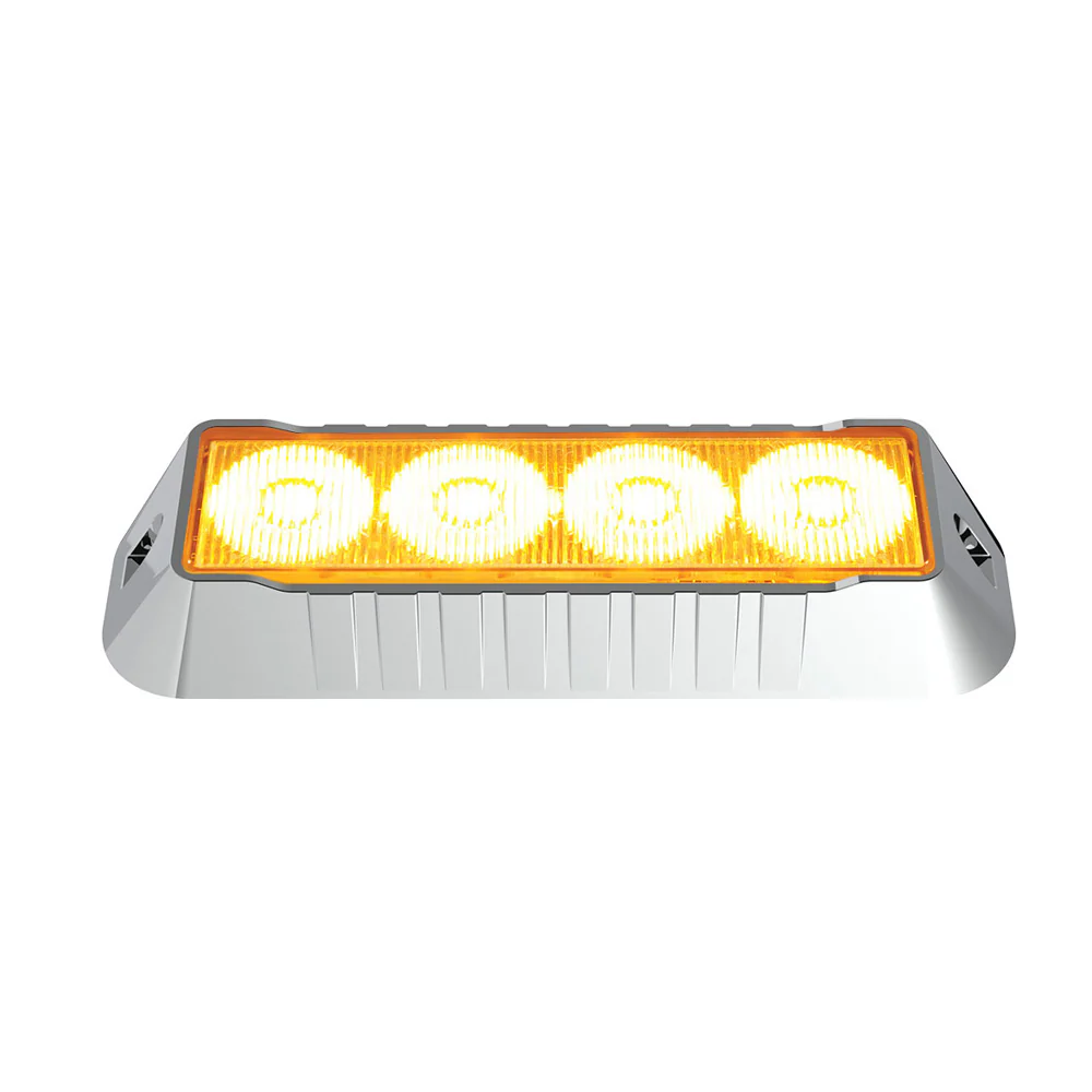 5-3/4" Surface Mount 4 LED Warning Light with 12 Flash Patterns
