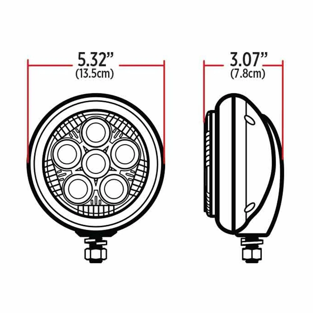 5" 6 LED Chrome/Black Work Light and Heatsink Technology - Image 4