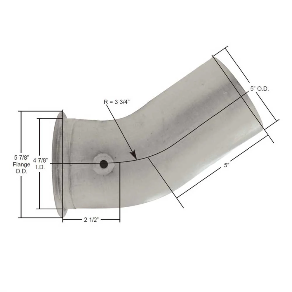 5" Freightliner Classic Aluminized Elbow OEM 04-16460-009 - Image 2