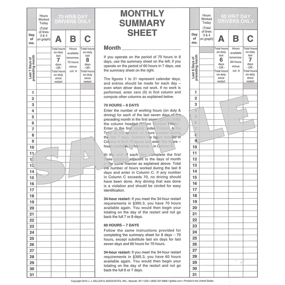 5-in-1 Driver's Daily Log with DVIR (Carbon Copy) - Image 3