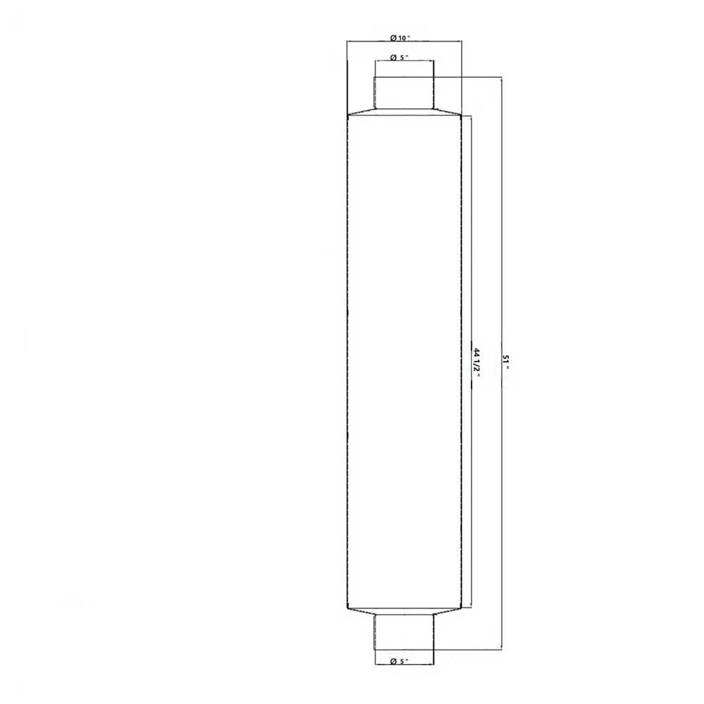 5" Inlet/Outlet x 51" Aluminized Muffler - Image 5
