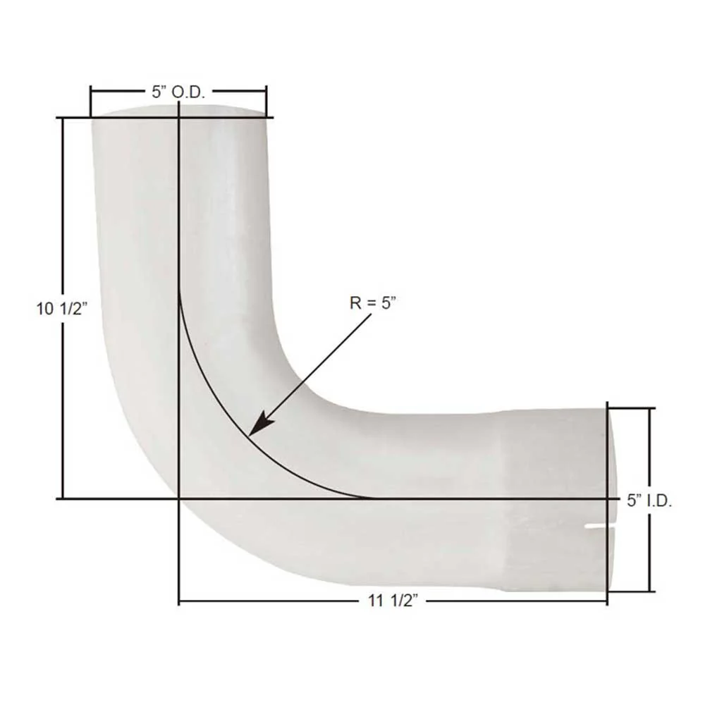 5" Kenworth T600, T800, W900 90 Degree Aluminized Elbow, OEM K180-8047 - Image 2