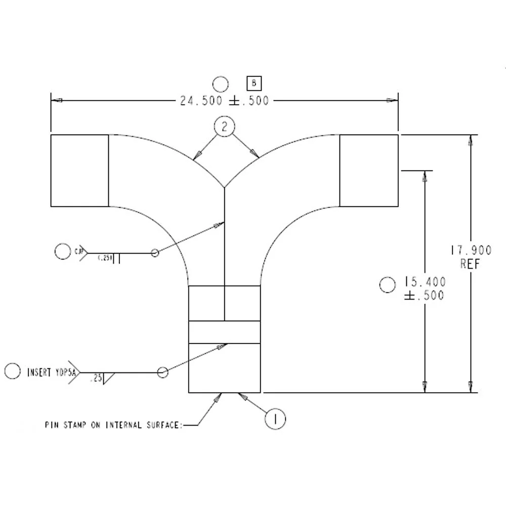 5" OD x 24"W Chrome Plated Steel Y Pipe - Image 2